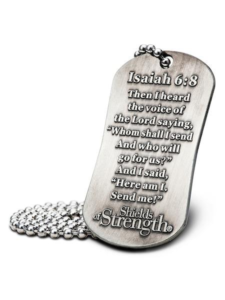 Thin Red Line American Flag Dog Tag Necklace