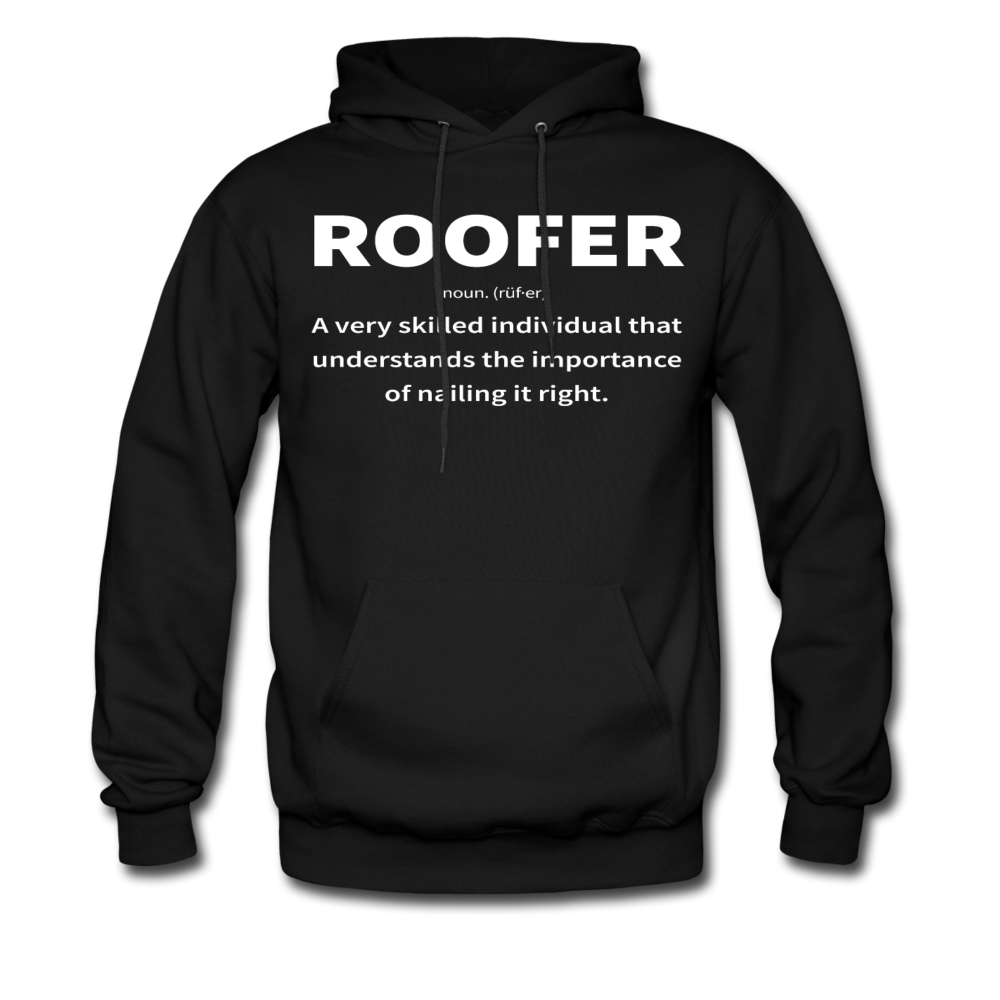 Roofer: Noun Definition Men's Hoodie | Nail It Right - black