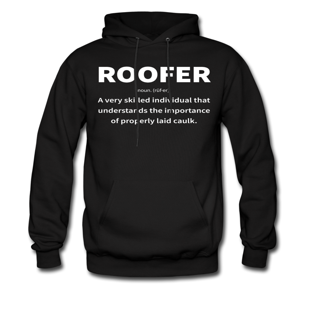 Roofer: Noun Men's Hoodie | Properly Laid Caulk - black